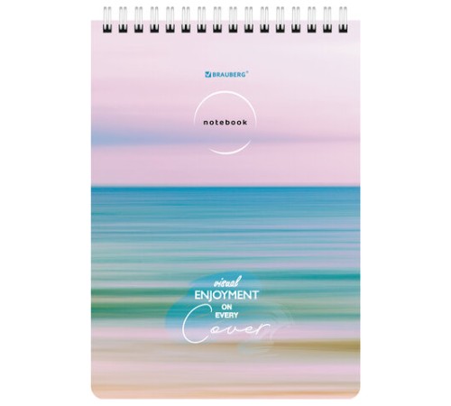 Блокнот А5 (146х206 мм), 60 л., гребень, картон, жесткая подложка, клетка, BRAUBERG, 