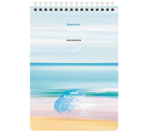 Блокнот А5 (146х206 мм), 60 л., гребень, картон, жесткая подложка, клетка, BRAUBERG, 