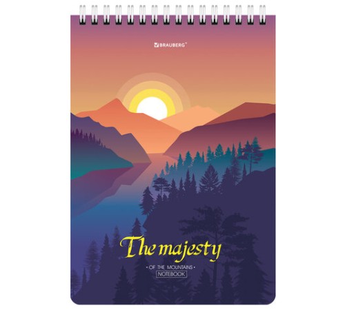 Блокнот А5 (146х206 мм), 80 л., гребень, картон, клетка, BRAUBERG, 