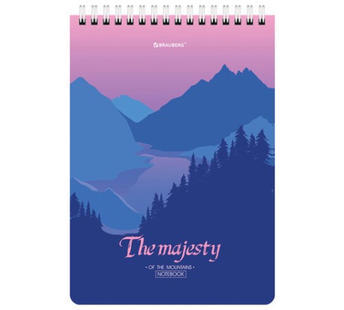 Блокнот А5 (146х206 мм), 80 л., гребень, картон, клетка, BRAUBERG, 