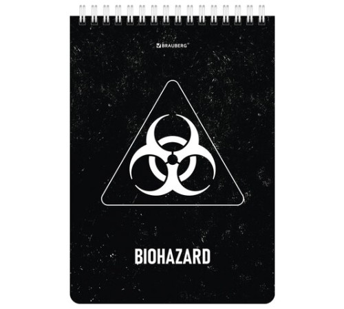 Блокнот А5 (146х206 мм), 80 л., гребень, картон, клетка, BRAUBERG, 