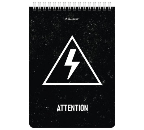 Блокнот А5 (146х206 мм), 80 л., гребень, картон, клетка, BRAUBERG, 