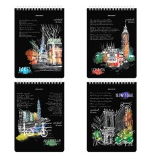 Блокнот А5 (146х206 мм), 80 л., гребень, картон, жесткая подложка, клетка, BRAUBERG, 