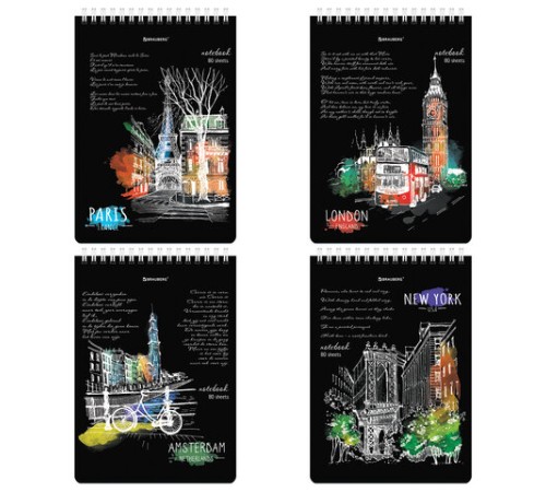 Блокнот А5 (146х206 мм), 80 л., гребень, картон, жесткая подложка, клетка, BRAUBERG, 