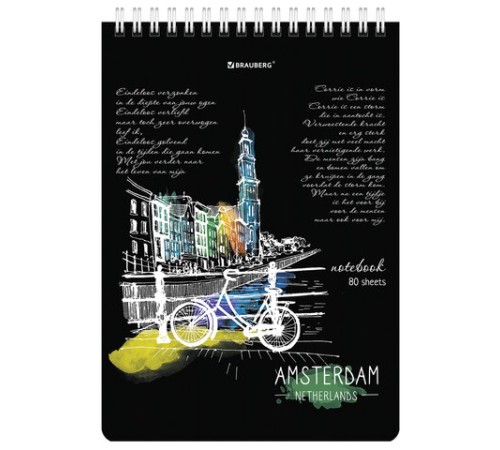 Блокнот А5 (146х206 мм), 80 л., гребень, картон, жесткая подложка, клетка, BRAUBERG, 