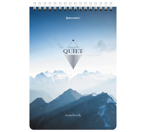 Блокнот А5 (146х206 мм), 80 л., гребень, картон, жесткая подложка, клетка, BRAUBERG, 