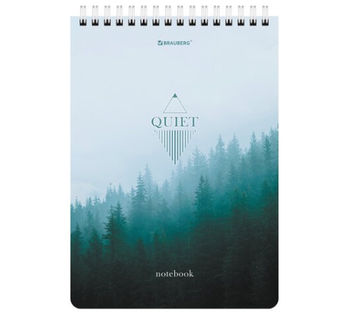 Блокнот А5 (146х206 мм), 80 л., гребень, картон, жесткая подложка, клетка, BRAUBERG, 
