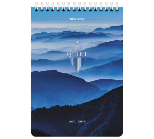 Блокнот А5 (146х206 мм), 80 л., гребень, картон, жесткая подложка, клетка, BRAUBERG, 