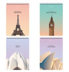 Блокнот А5 (146х206 мм), 80 л., гребень, картон, жесткая подложка, клетка, BRAUBERG, 