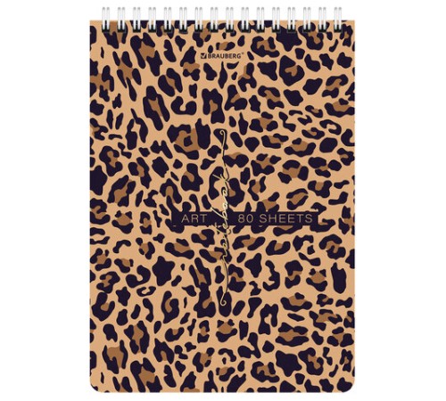 Блокнот А5 (146х206 мм), 80 л., гребень, картон, жесткая подложка, клетка, BRAUBERG, 