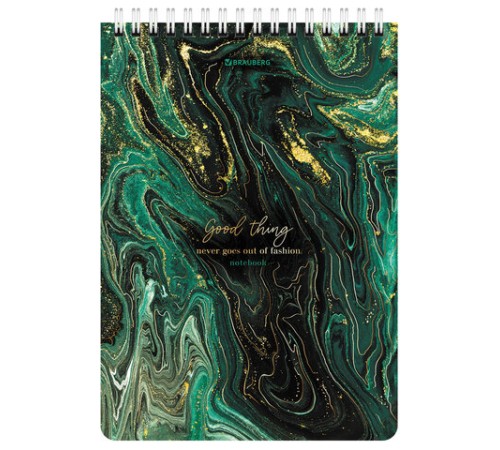 Блокнот А5 (146х206 мм), 80 л., гребень, картон, жесткая подложка, клетка, BRAUBERG, 