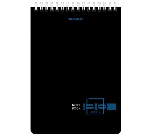 Блокнот А5 (146х206 мм), 80 л., гребень, картон, жесткая подложка, клетка, BRAUBERG, 