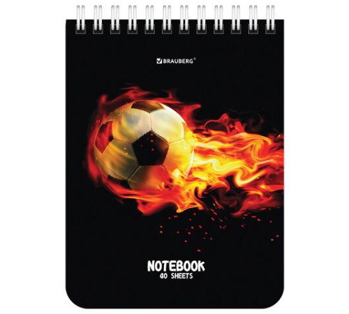 Блокнот МАЛЫЙ ФОРМАТ А6 108х145 мм, 40 л., гребень, картон, клетка, BRAUBERG, 