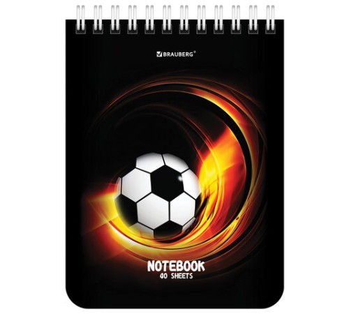 Блокнот МАЛЫЙ ФОРМАТ А6 108х145 мм, 40 л., гребень, картон, клетка, BRAUBERG, 