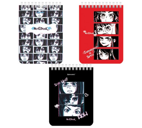 Блокнот МАЛЫЙ ФОРМАТ А6 108х145 мм, 40 л., гребень, картон, клетка, BRAUBERG, 