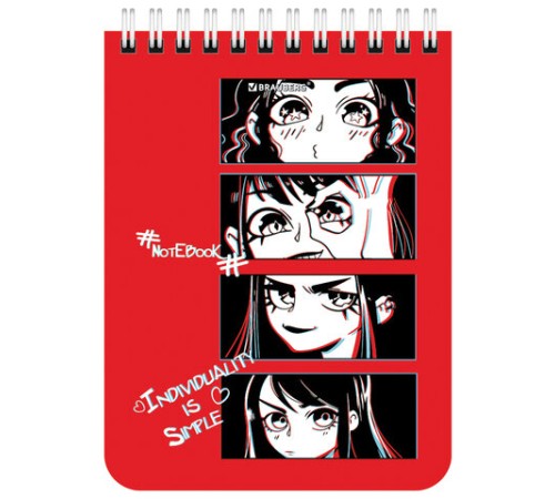 Блокнот МАЛЫЙ ФОРМАТ А6 108х145 мм, 40 л., гребень, картон, клетка, BRAUBERG, 