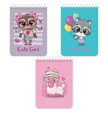 Блокнот МАЛЫЙ ФОРМАТ А6 108х145 мм, 40 л., гребень, картон, клетка, BRAUBERG KIDS, 