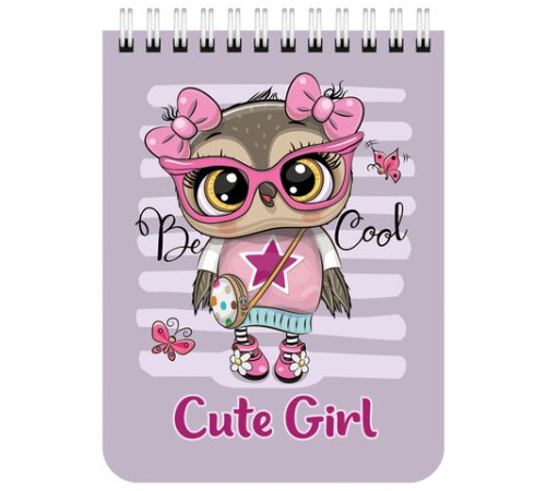 Блокнот МАЛЫЙ ФОРМАТ А6 108х145 мм, 40 л., гребень, картон, клетка, BRAUBERG KIDS, 