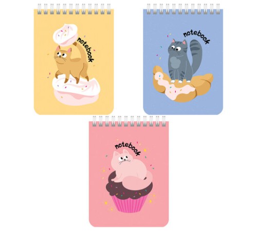 Блокнот МАЛЫЙ ФОРМАТ А6 108х145 мм, 40 л., гребень, картон, клетка, BRAUBERG KIDS, 