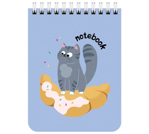 Блокнот МАЛЫЙ ФОРМАТ А6 108х145 мм, 40 л., гребень, картон, клетка, BRAUBERG KIDS, 