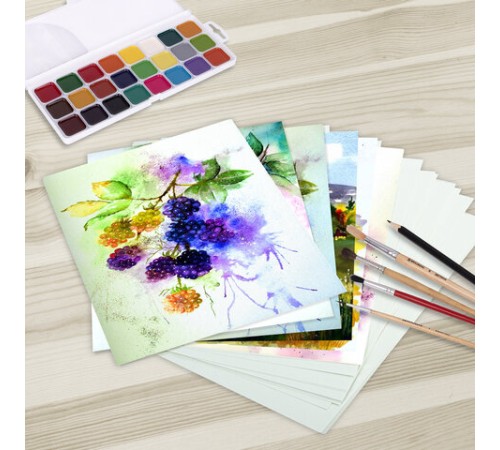 Папка для акварели А4, 20 л., 270 г/м2, мелкое зерно, BRAUBERG ART CLASSIC, 