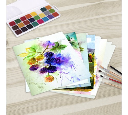 Папка для акварели БОЛЬШАЯ А3, 10 л., 270 г/м2, мелкое зерно, BRAUBERG ART CLASSIC, 