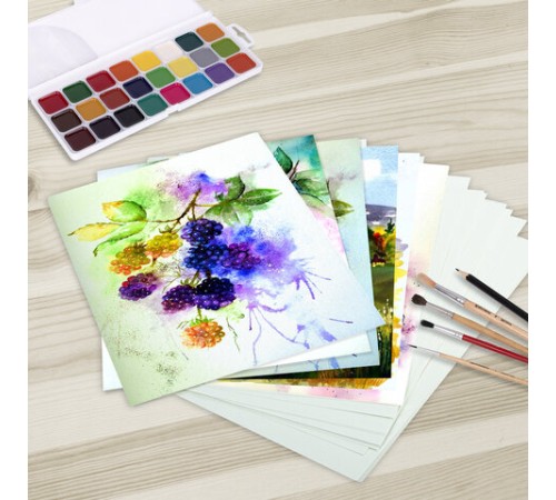 Папка для акварели БОЛЬШАЯ А3, 20 л., 270 г/м2, мелкое зерно, BRAUBERG ART CLASSIC, 