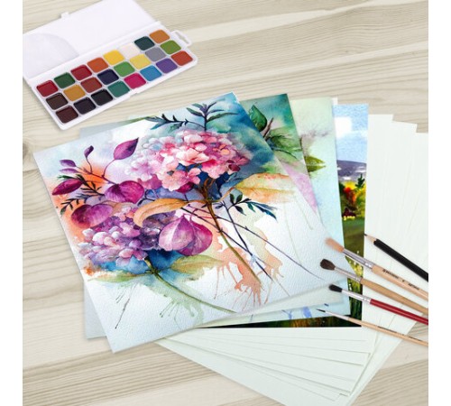 Бумага для акварели А4, 30 л., 270 г/м2, мелкое зерно, BRAUBERG ART CLASSIC, 