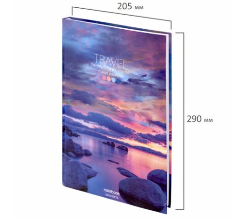 Блокнот БОЛЬШОЙ ФОРМАТ (205х290 мм) А4, 128 л., твердый, клетка, STAFF, 