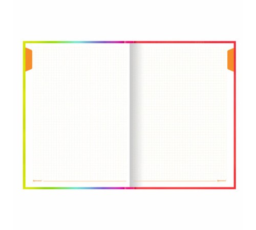 Блокнот БОЛЬШОЙ ФОРМАТ (206х291 мм) А4, 160 л., твёрдый, блок 5 цветов, клетка, BRAUBERG, 