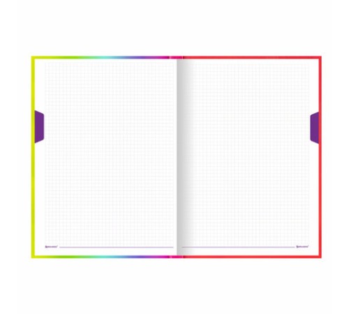 Блокнот БОЛЬШОЙ ФОРМАТ (206х291 мм) А4, 160 л., твёрдый, блок 5 цветов, клетка, BRAUBERG, 