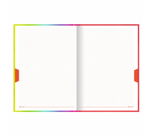 Блокнот БОЛЬШОЙ ФОРМАТ (206х291 мм) А4, 160 л., твёрдый, блок 5 цветов, клетка, BRAUBERG, 