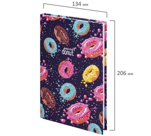 Блокнот А5 (134х206 мм), 80 л., твёрдый, клетка, выборочный лак, BRAUBERG KIDS, 