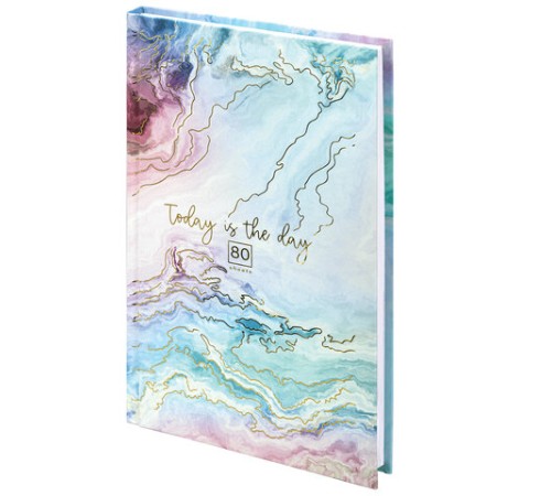 Блокнот А5 134х206 мм, 80 л., твёрдый, клетка, тиснение фольгой, STAFF, 