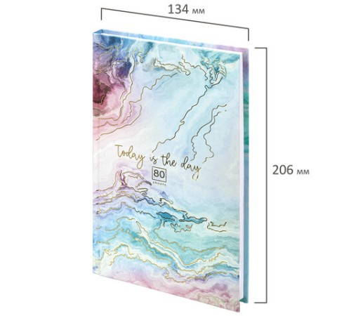 Блокнот А5 134х206 мм, 80 л., твёрдый, клетка, тиснение фольгой, STAFF, 