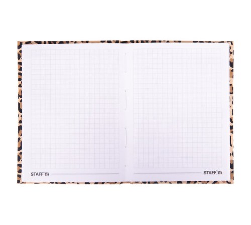 Блокнот МАЛЫЙ ФОРМАТ (110х147 мм), А6, 80 л., твёрдый, клетка, выборочный лак, STAFF, 