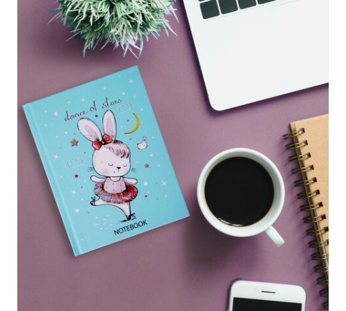 Блокнот МАЛЫЙ ФОРМАТ (110х147 мм), А6, 80 л., твёрдый, клетка, выборочный лак, BRAUBERG KIDS, 