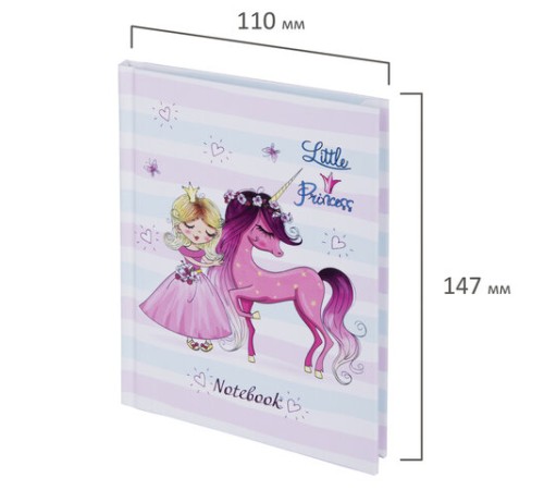 Блокнот МАЛЫЙ ФОРМАТ (110х147 мм), А6, 80 л., твёрдый, клетка, выборочный лак, BRAUBERG KIDS, 