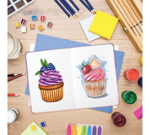 Скетчбук, белая бумага 80 г/м2, 145х203 мм, 80 л., резинка, твердый, BRAUBERG ART DEBUT 