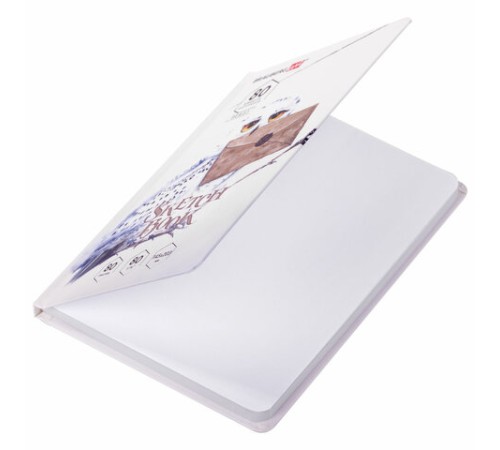 Скетчбук, белая бумага 80 г/м2, 145х203 мм, 80 л., резинка, твердый, BRAUBERG ART DEBUT 