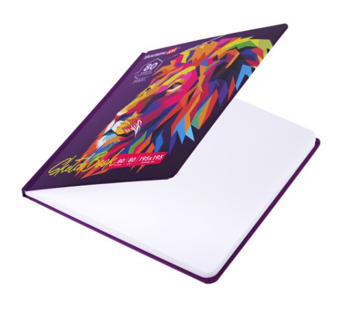 Скетчбук, белая бумага 80 г/м2, 195х195 мм, 80 л., резинка, твердый, BRAUBERG ART DEBUT 