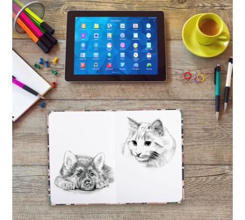 Скетчбук, белая бумага 120 г/м2, 145х203 мм, 80 л., резинка, твердый, BRAUBERG ART DEBUT 