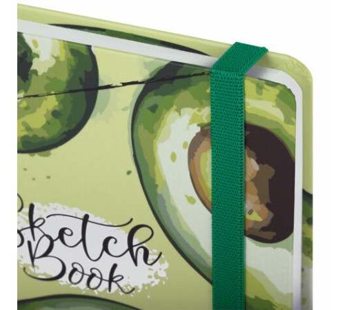 Скетчбук, белая бумага 160 г/м2, 145х203 мм, 64 л., резинка, твердый, BRAUBERG ART CLASSIC 