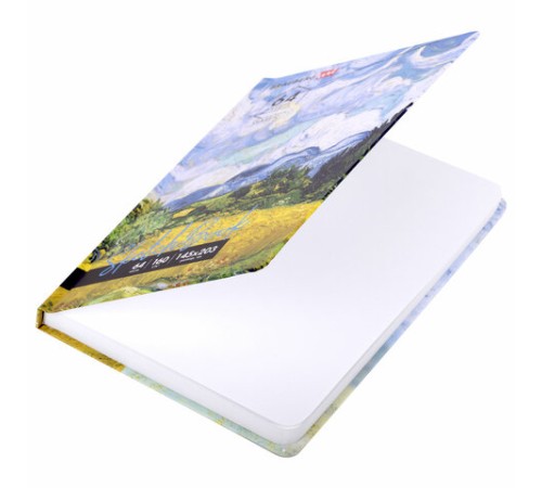 Скетчбук, белая бумага 160 г/м2, 145х203 мм, 64 л., резинка, твердый, BRAUBERG ART CLASSIC 