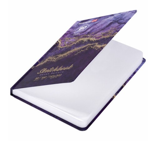 Скетчбук, белая бумага 160 г/м2, 145х203 мм, 80 л., твердая обложка, BRAUBERG ART CLASSIC 