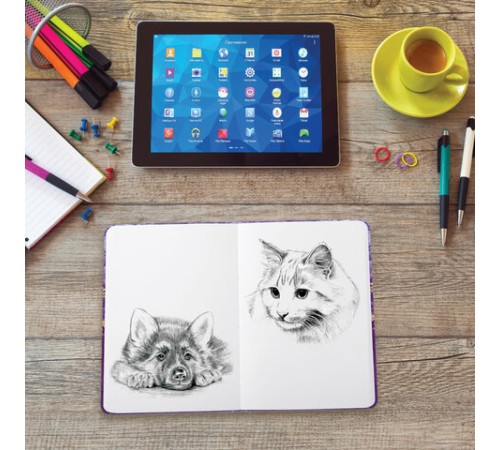 Скетчбук, белая бумага 160 г/м2, 145х203 мм, 80 л., твердая обложка, BRAUBERG ART CLASSIC 