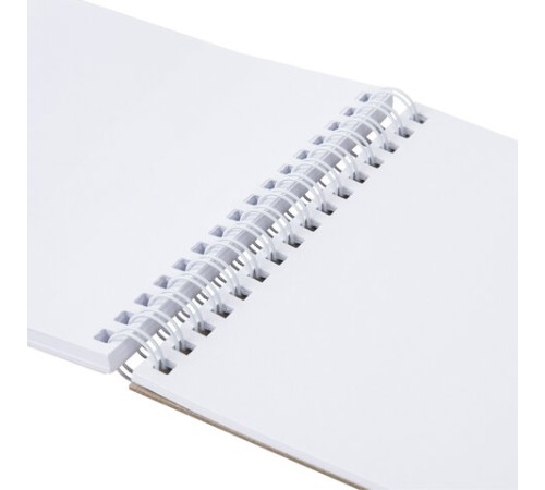 Скетчбук, белая бумага 100 г/м2, 140х201 мм, 60 л., гребень, подложка, BRAUBERG ART DEBUT, 