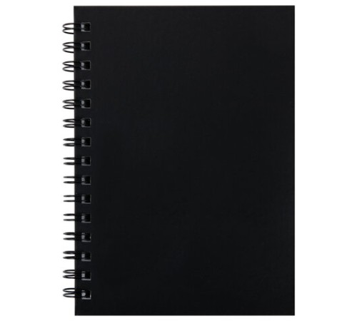 Скетчбук, белая бумага 160 г/м2, 145х205 мм, 60 л., гребень, твёрдая обложка ЧЕРНАЯ, BRAUBERG ART CLASSIC, 115072 