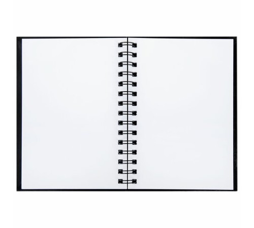 Скетчбук, белая бумага 160 г/м2, 145х205 мм, 60 л., гребень, твёрдая обложка ЧЕРНАЯ, BRAUBERG ART CLASSIC, 115072 