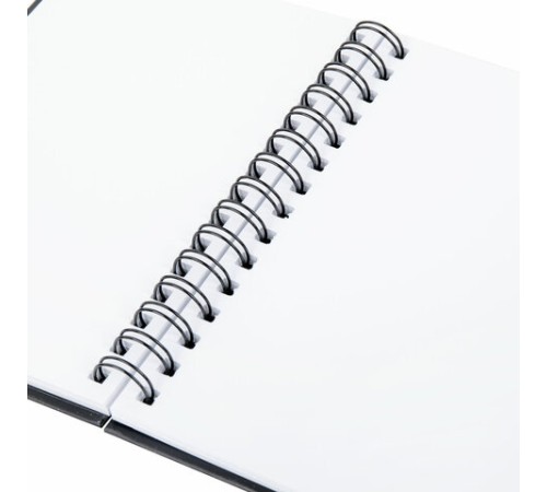 Скетчбук, белая бумага 160 г/м2, 145х205 мм, 60 л., гребень, твёрдая обложка ЧЕРНАЯ, BRAUBERG ART CLASSIC, 115072 